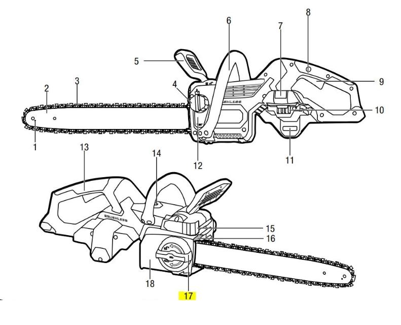 EGO chainsaw diagram